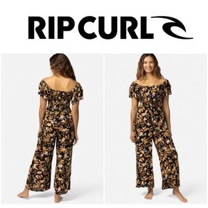 Rip Curl ✨ MEDIUM • La Isla • Floral Print Smocked Jumpsuit